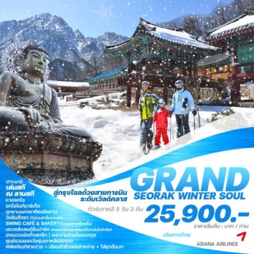 GSWS2024 ทัวร์เกาหลี โซล เกาะนามิ (GRAND SEORAK WINTER SOUL) [NOV24-MAR25] 5วัน 3คืน บิน ASIANA AIRLINES