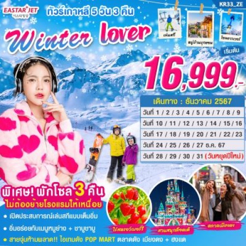 KR33 ทัวร์เกาหลี โซล (WINTER LOVER) [DEC] 5วัน 3คืน บิน EASTAR JET