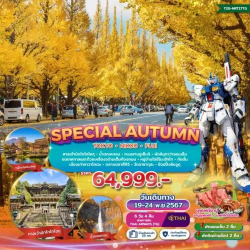 T2G-NRT17TG ทัวร์ญี่ปุ่น โตเกียว (SPECIAL AUTUMN) [NOV] 6วัน 4คืน บิน THAI AIRWAYS