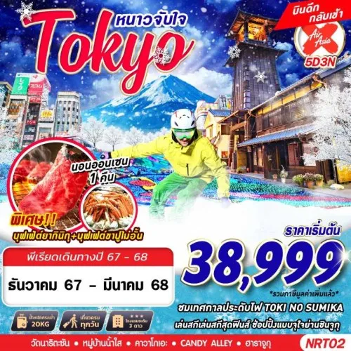 NRT02 ทัวร์ญี่ปุ่น โตเกียว (TOKYO WINTER หนาวจับใจ) [DEC24-MAR25] 5วัน 3คืน บิน AIR ASIA X