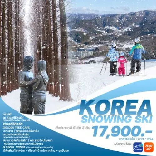 KSS2024 ทัวร์เกาหลี โซล เกาะนามิ (KOREA SNOWING SKI) [NOV24-MAR25] 5วัน 3คืน บิน JEJU AIR