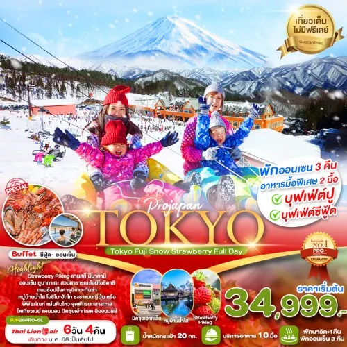 PJP26PRO-SL ทัวร์ญี่ปุ่น TOKYO FUJI SNOW STRAWBERRY FULL DAY [JAN-FEB] 6D 4N บิน SL